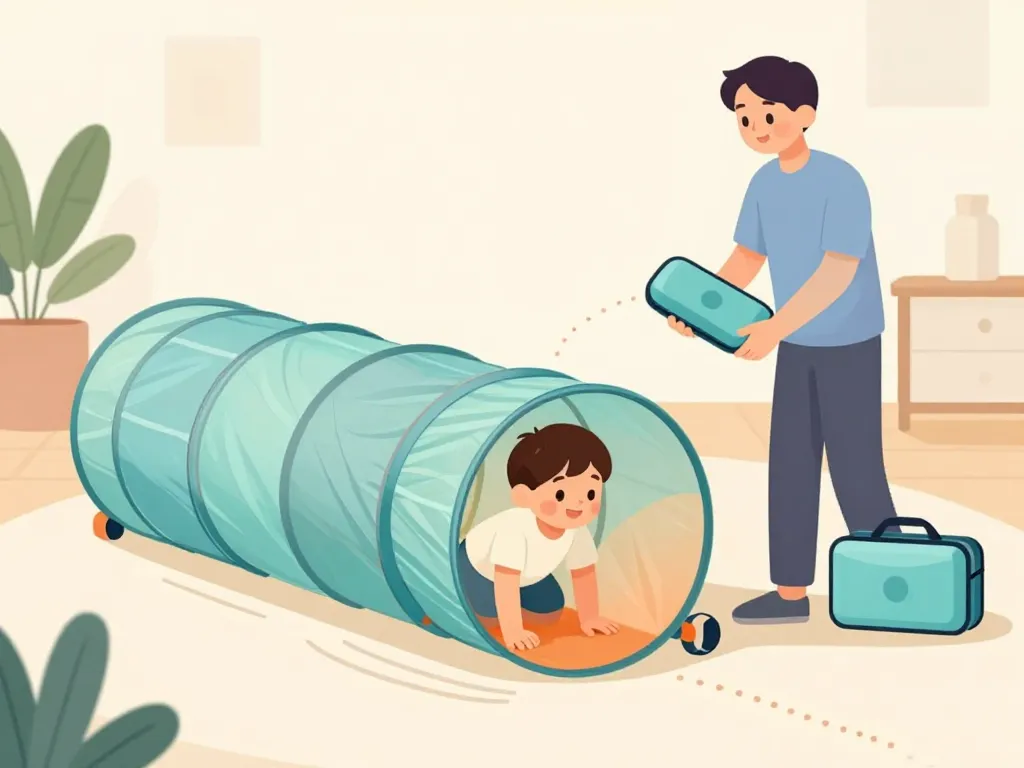 tunnel enfant pliable, usage quotidien et rangement